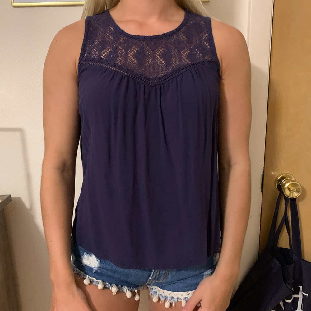 Navy Blue Sleeveless Top